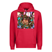 Cardinal hairdresser messy bun hand mirror and scissors with leopard and tiger  Premium Hoodie - BundleAndBundleShop