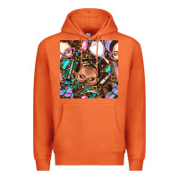Carrot hairdresser messy bun hand mirror and scissors with leopard and tiger  Premium Hoodie - BundleAndBundleShop