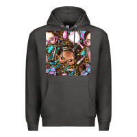 Charcoal Heather hairdresser messy bun hand mirror and scissors with leopard and tiger  Premium Hoodie - BundleAndBundleShop