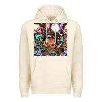 Sandshell hairdresser messy bun hand mirror and scissors with leopard and tiger  Premium Hoodie - BundleAndBundleShop