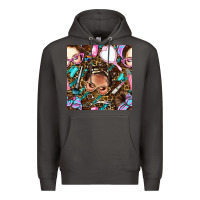 Smoke hairdresser messy bun hand mirror and scissors with leopard and tiger  Premium Hoodie - BundleAndBundleShop