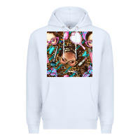 White hairdresser messy bun hand mirror and scissors with leopard and tiger  Premium Hoodie - BundleAndBundleShop
