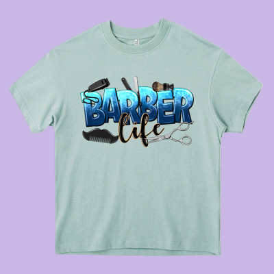 Barber Life Heavy Core Tee Designed By Nancycooperartshop