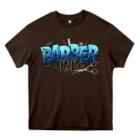 Chocolate Brown barber life Heavy Core Tee - NancyCooperArtShop