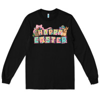 Black Happy Easter plate letters Easter Day Long Sleeve Tee - HowdyJamesFarm