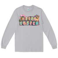 Moon Dust Happy Easter plate letters Easter Day Long Sleeve Tee - HowdyJamesFarm