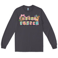 Smoke Happy Easter plate letters Easter Day Long Sleeve Tee - HowdyJamesFarm