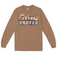 Toasted Coconut Happy Easter plate letters Easter Day Long Sleeve Tee - HowdyJamesFarm
