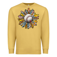 Antique Gold Baseball Sunflower Premium Sweatshirt - CowhideDigitalArt