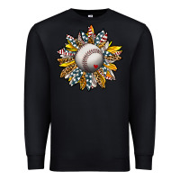 Black Baseball Sunflower Premium Sweatshirt - CowhideDigitalArt