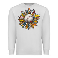 Dove Grey Baseball Sunflower Premium Sweatshirt - CowhideDigitalArt