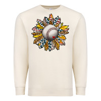 Sandshell Baseball Sunflower Premium Sweatshirt - CowhideDigitalArt