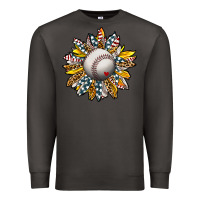 Smoke Baseball Sunflower Premium Sweatshirt - CowhideDigitalArt