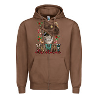 Chestnut howdy christmas skull Zipper Hoodie - FaDigitalArtStudio