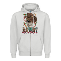 Dove Grey howdy christmas skull Zipper Hoodie - FaDigitalArtStudio