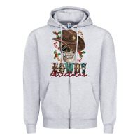 Heather Grey howdy christmas skull Zipper Hoodie - FaDigitalArtStudio