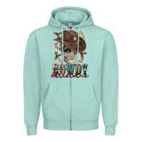 Seafoam howdy christmas skull Zipper Hoodie - FaDigitalArtStudio