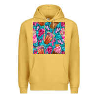 Antique Gold breast cancer coffee cups with butterfly seamless pattern bbs Premium Hoodie - BundleAndBundleShop