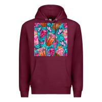 Burgundy breast cancer coffee cups with butterfly seamless pattern bbs Premium Hoodie - BundleAndBundleShop