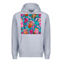 Heather Grey breast cancer coffee cups with butterfly seamless pattern bbs Premium Hoodie - BundleAndBundleShop