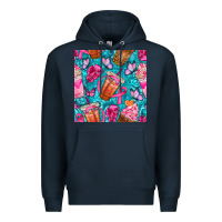 Navy breast cancer coffee cups with butterfly seamless pattern bbs Premium Hoodie - BundleAndBundleShop