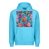 Ocean Blue breast cancer coffee cups with butterfly seamless pattern bbs Premium Hoodie - BundleAndBundleShop