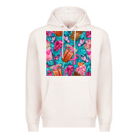 Pale Pink breast cancer coffee cups with butterfly seamless pattern bbs Premium Hoodie - BundleAndBundleShop