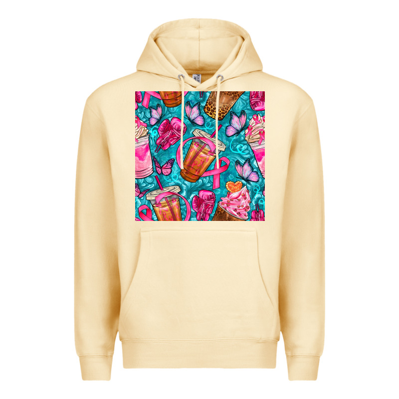 Breast Cancer Coffee Cups With Butterfly Seamless Pattern Bbs Premium Hoodie by BundleAndBundleShop | Teevron