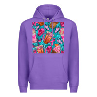 Purple breast cancer coffee cups with butterfly seamless pattern bbs Premium Hoodie - BundleAndBundleShop