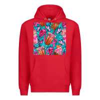 Red breast cancer coffee cups with butterfly seamless pattern bbs Premium Hoodie - BundleAndBundleShop