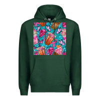 Sports Green breast cancer coffee cups with butterfly seamless pattern bbs Premium Hoodie - BundleAndBundleShop