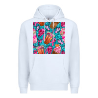 White breast cancer coffee cups with butterfly seamless pattern bbs Premium Hoodie - BundleAndBundleShop