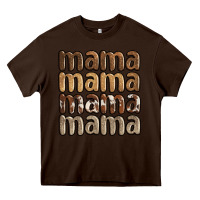 Chocolate Brown faux sequins mama Heavy Core Tee - JahusDesignShop