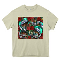 Mossy floral american football  helmet Heavy Core Tee - NancyCooperArtShop