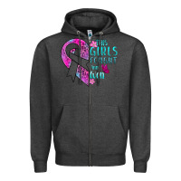 Charcoal Heather This Girls Fought and Won Cancer Zipper Hoodie - BundleAndBundleShop