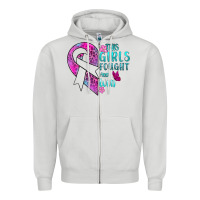 Dove Grey This Girls Fought and Won Cancer Zipper Hoodie - BundleAndBundleShop