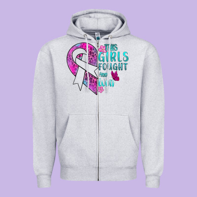 This Girls Fought And Won Cancer Zipper Hoodie Designed By Bundleandbundleshop