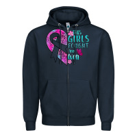 Navy This Girls Fought and Won Cancer Zipper Hoodie - BundleAndBundleShop
