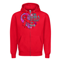 Red This Girls Fought and Won Cancer Zipper Hoodie - BundleAndBundleShop
