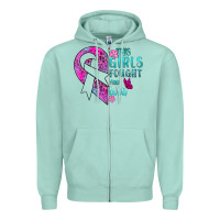 Seafoam This Girls Fought and Won Cancer Zipper Hoodie - BundleAndBundleShop