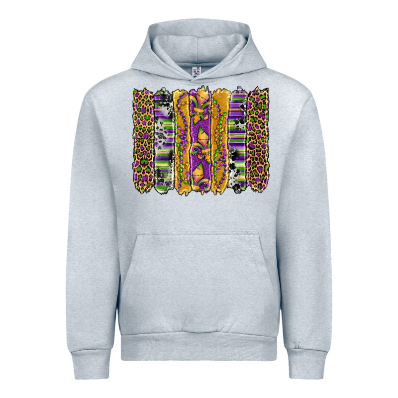 Mardi Gras Fleur De Lis Cowhide Serape Leopard Glitter Brushstrokes Urban Hoodie by Artiststas | Teevron