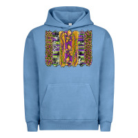 Pigment Pebble Blue mardi gras fleur de lis cowhide serape leopard glitter brushstrokes Urban Hoodie - Artiststas