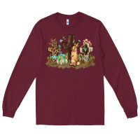Burgundy Western rabbit bunny with crosses Easter Day Long Sleeve Tee - HowdyJamesFarm