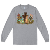 Heather Grey Western rabbit bunny with crosses Easter Day Long Sleeve Tee - HowdyJamesFarm
