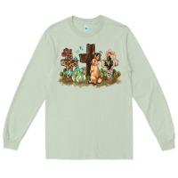 Matcha Western rabbit bunny with crosses Easter Day Long Sleeve Tee - HowdyJamesFarm
