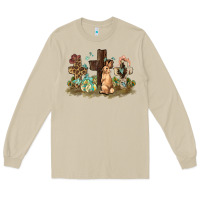 Mushroom Western rabbit bunny with crosses Easter Day Long Sleeve Tee - HowdyJamesFarm