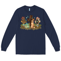 Navy Western rabbit bunny with crosses Easter Day Long Sleeve Tee - HowdyJamesFarm