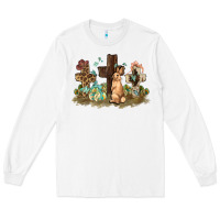 White Western rabbit bunny with crosses Easter Day Long Sleeve Tee - HowdyJamesFarm