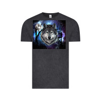 Vintage Black wolf and full moon Vintage Tee - RanaPortraitStore