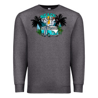 Charcoal Heather beach please Premium Sweatshirt - CowhideDigitalArt